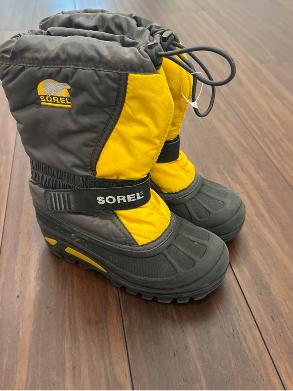 SOREL Kids' Snow Boots in Yellow & Gray Size 1